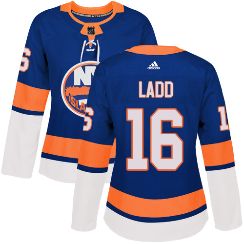Adidas New York Islanders #16 Andrew Ladd Royal Blue Home Authentic Women Stitched NHL Jersey